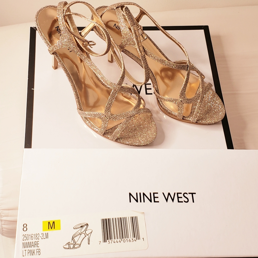 9West Maire Open Toe Sandals, light pink sz 8, NIB